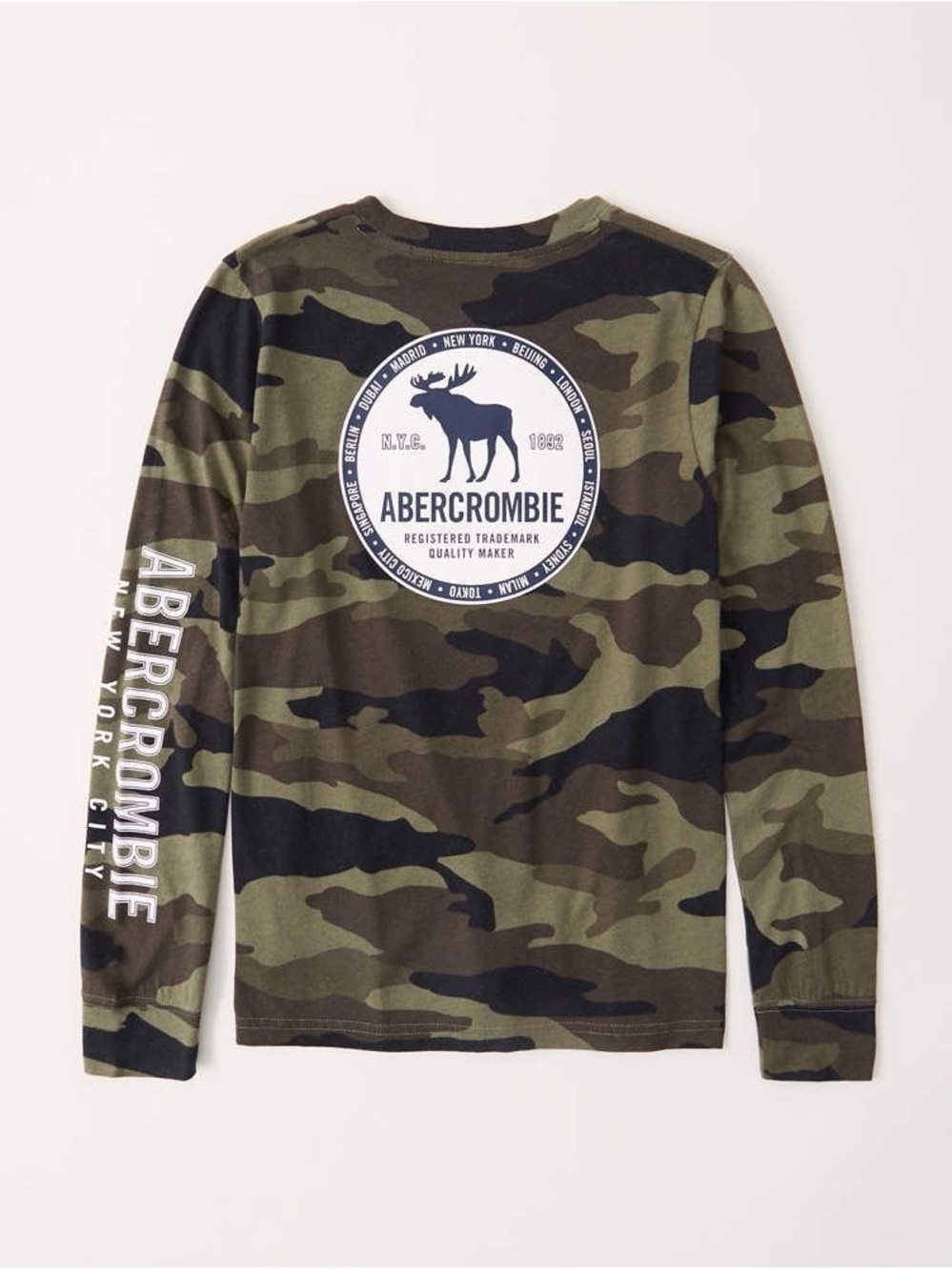 Abercrombie kids camo long sleeve tee
